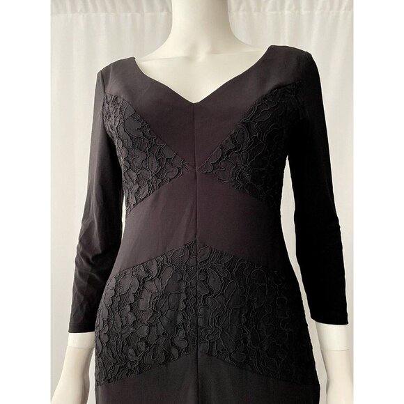 Ralph Lauren Women's Dress Black A-Line Cocktail V-Neck Size 6 - Picture 2 of 8